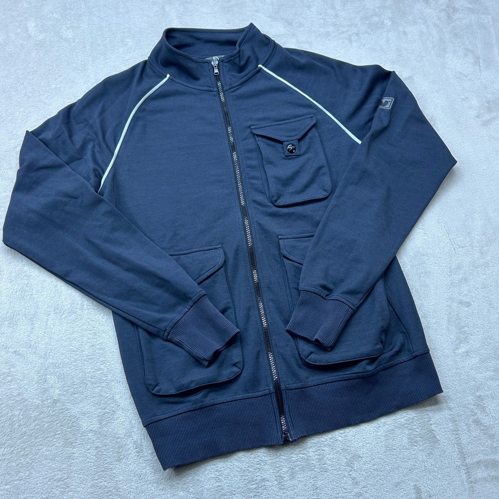 Peaceful Hooligan Track Jacket Mens Medium Navy‎ Blue Utility Full Zip Piping